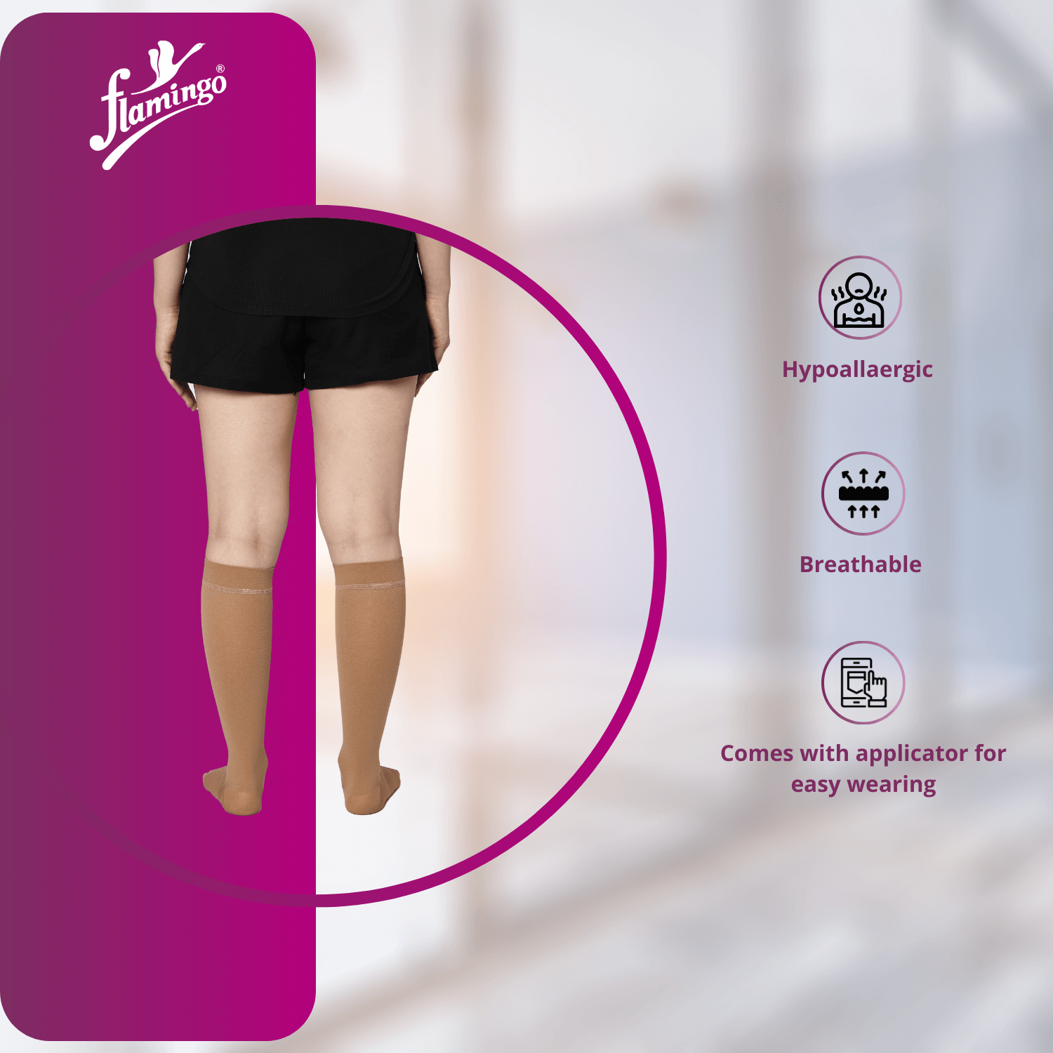 Flamingo Medical Compression Stocking Below Knee
DVT Relief Stocking
Venous Insufficiency Compression Sock
Open Toe Compression Stocking
Pregnancy Leg Support
