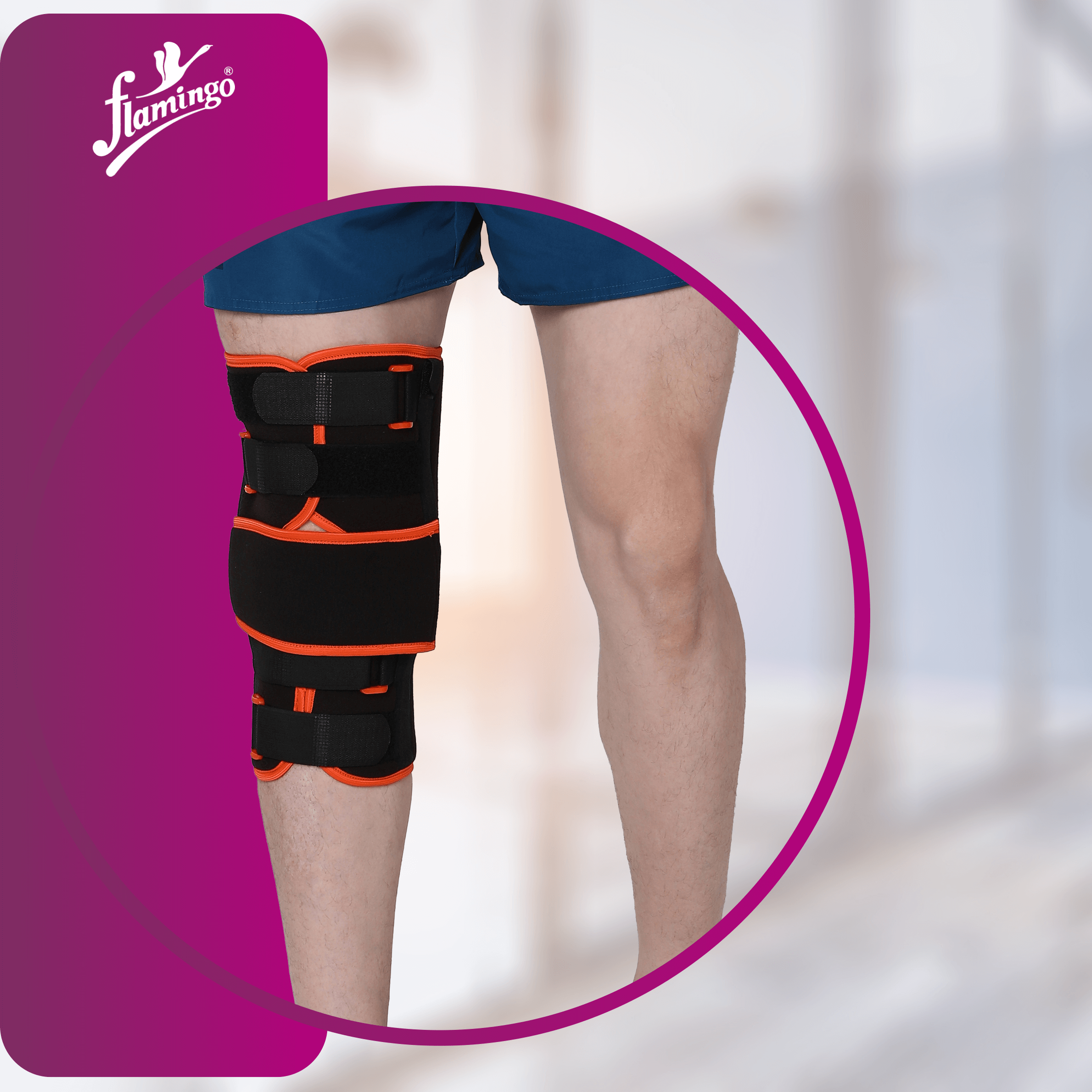 Flamingo Knee Brace Short
Knee Injury Support
Post-Surgery Knee Brace
Adjustable Knee Immobilizer
Tendon Injury Recovery
