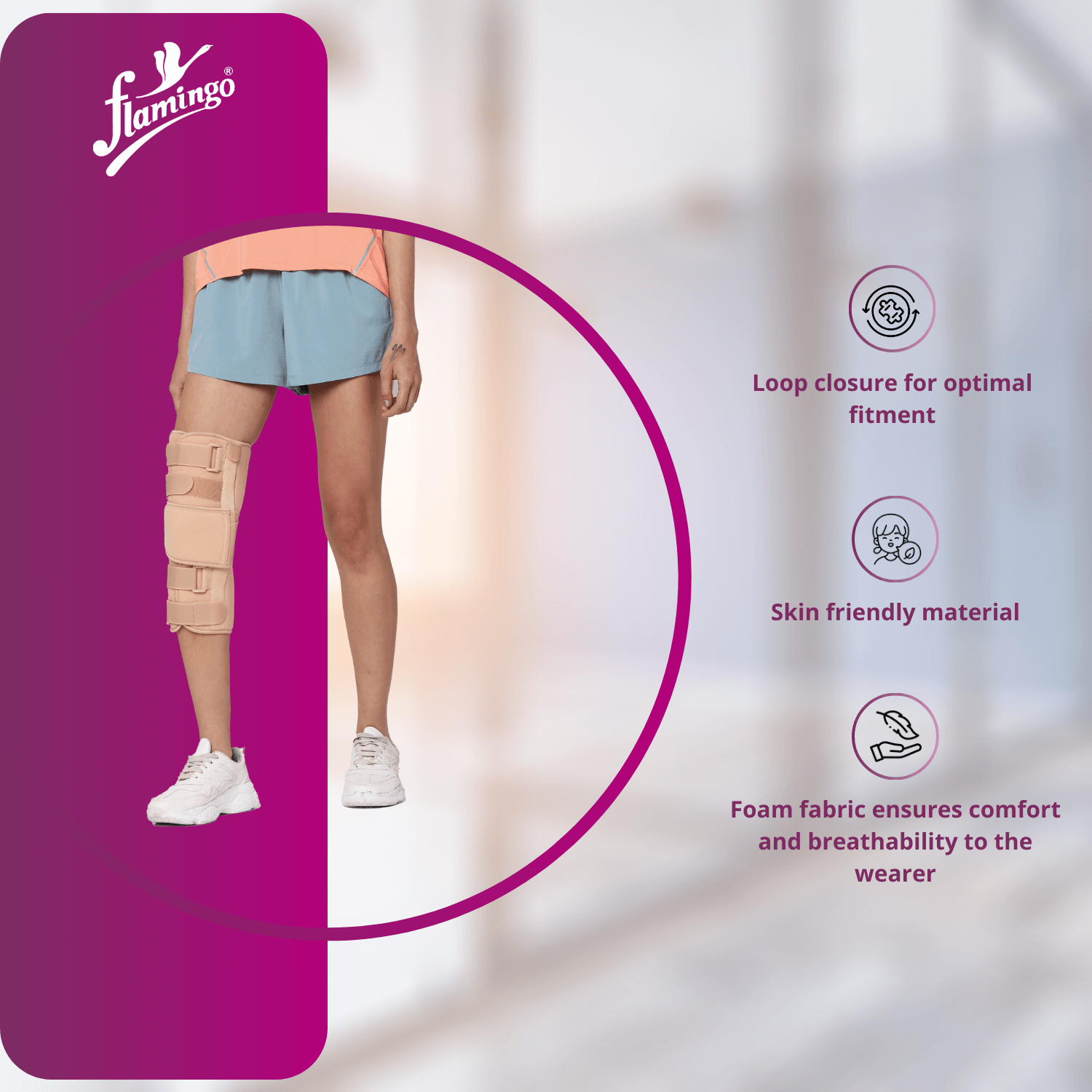 Flamingo Knee Brace Short
Knee Injury Support
Post-Surgery Knee Brace
Adjustable Knee Immobilizer
Tendon Injury Recovery
