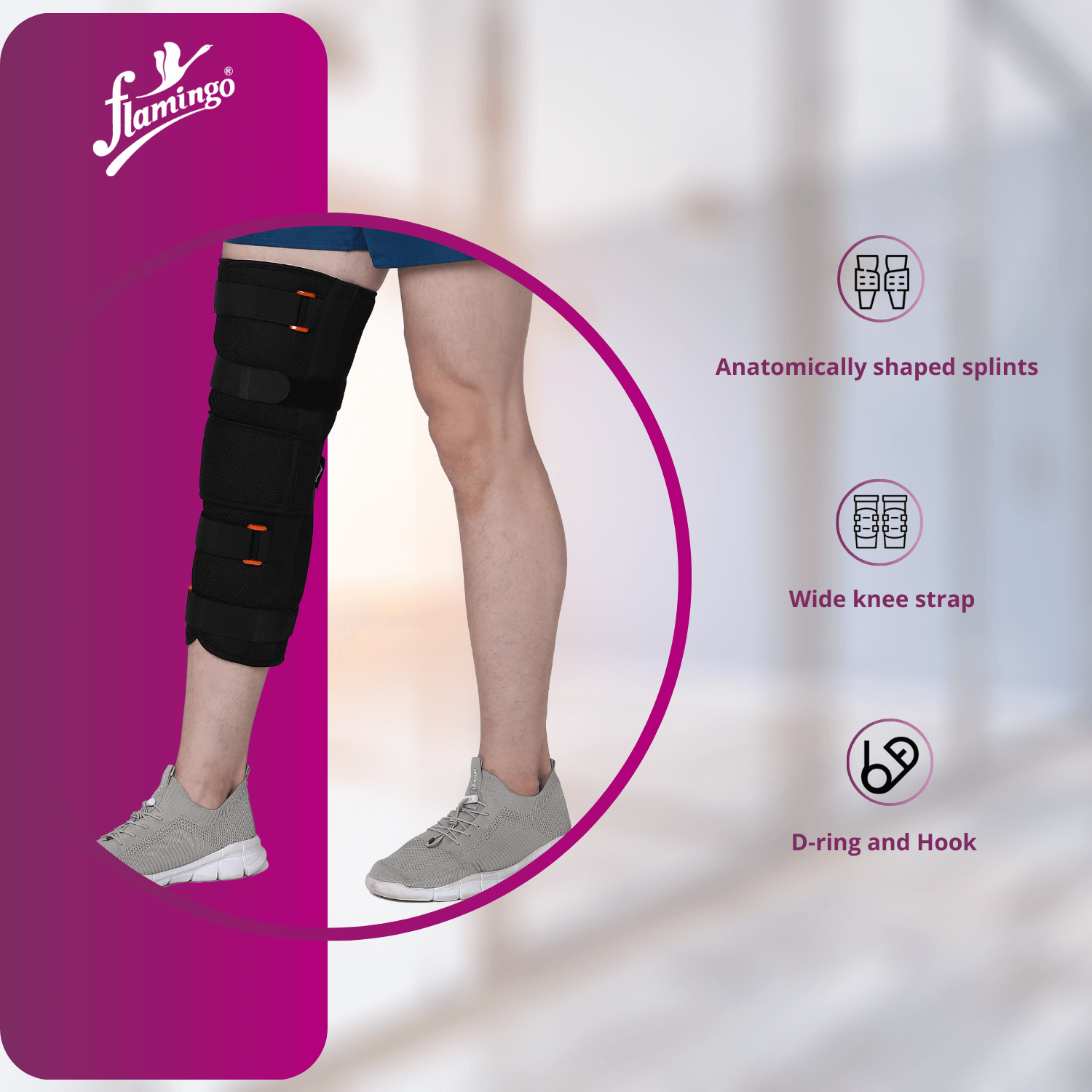 Flamingo Knee Immobilizer
Knee Support for Recovery
Post-Surgery Knee Immobilizer
Adjustable Knee Brace
Knee Fracture Support
