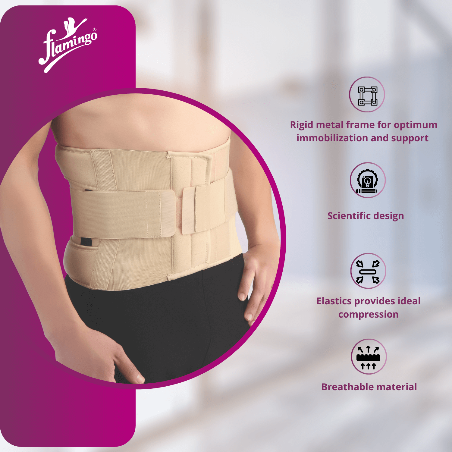 Flamingo Eco Frame Belt
Lumbar Support Belt
Back Pain Raelief Belt
Post-Surgery Support Belt
Firm Back Brace
