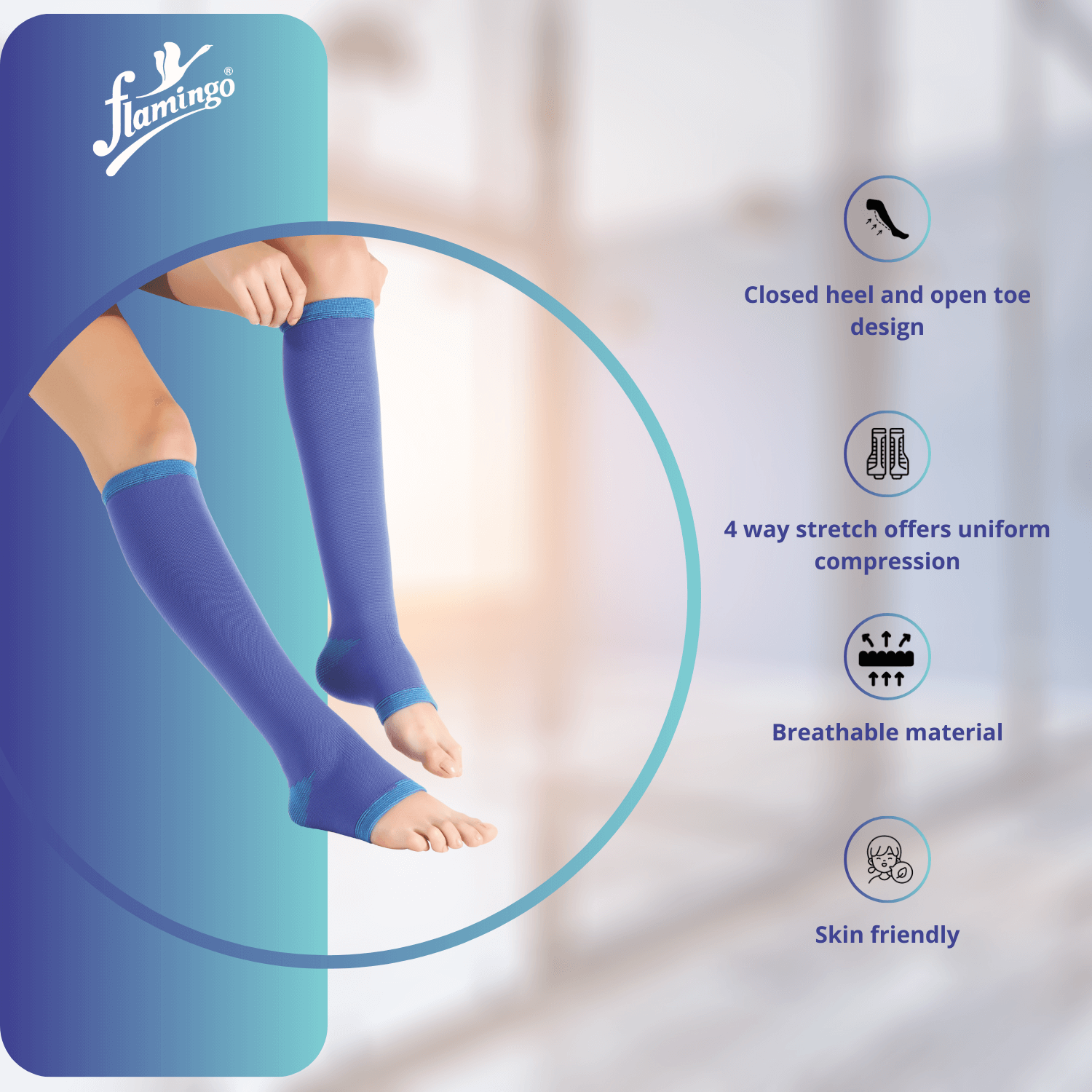 Flamingo Premium Below Knee Stockings
Varicose Veins
Spider Veins
Compression Stockings
Therapeutic Stockings
Leg Swelling Relief
Open Toe Compression Stockings

