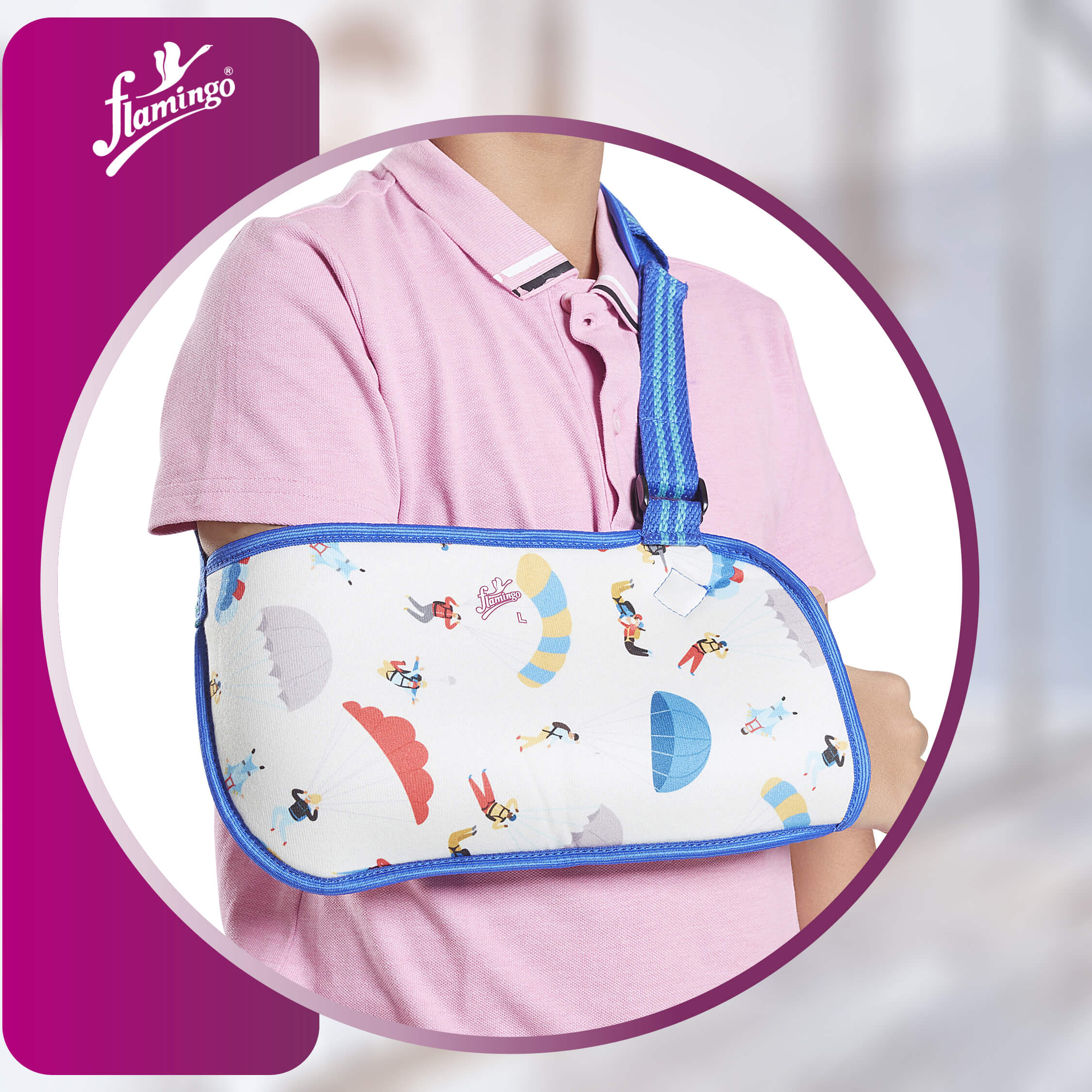 Flamingo Pediatric Arm Sling
Pediatric Arm Support
Arm Fracture Sling for Children
Elbow Dislocation Sling
Foam Padded Pediatric Sling
