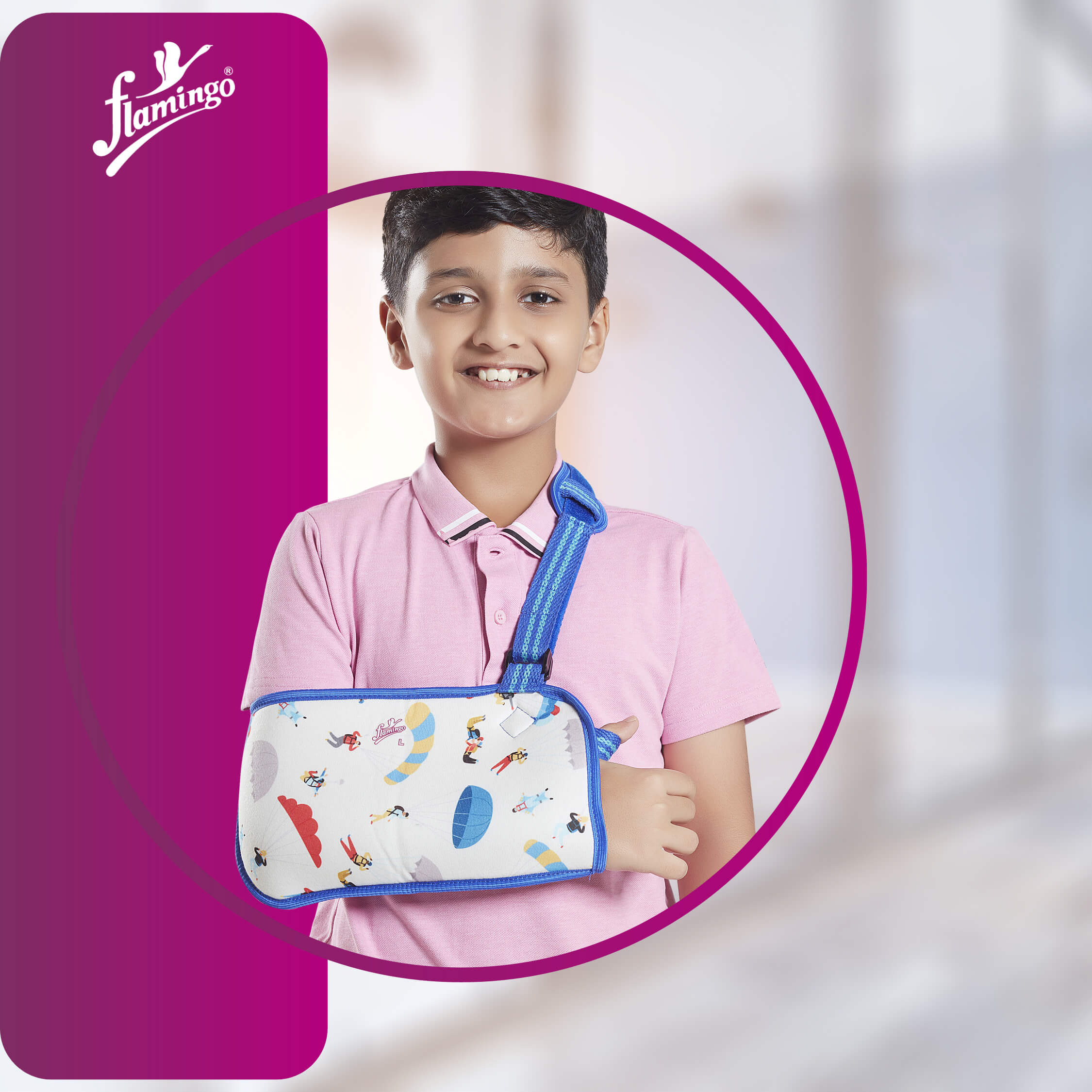 Flamingo Pediatric Arm Sling
Pediatric Arm Support
Arm Fracture Sling for Children
Elbow Dislocation Sling
Foam Padded Pediatric Sling
