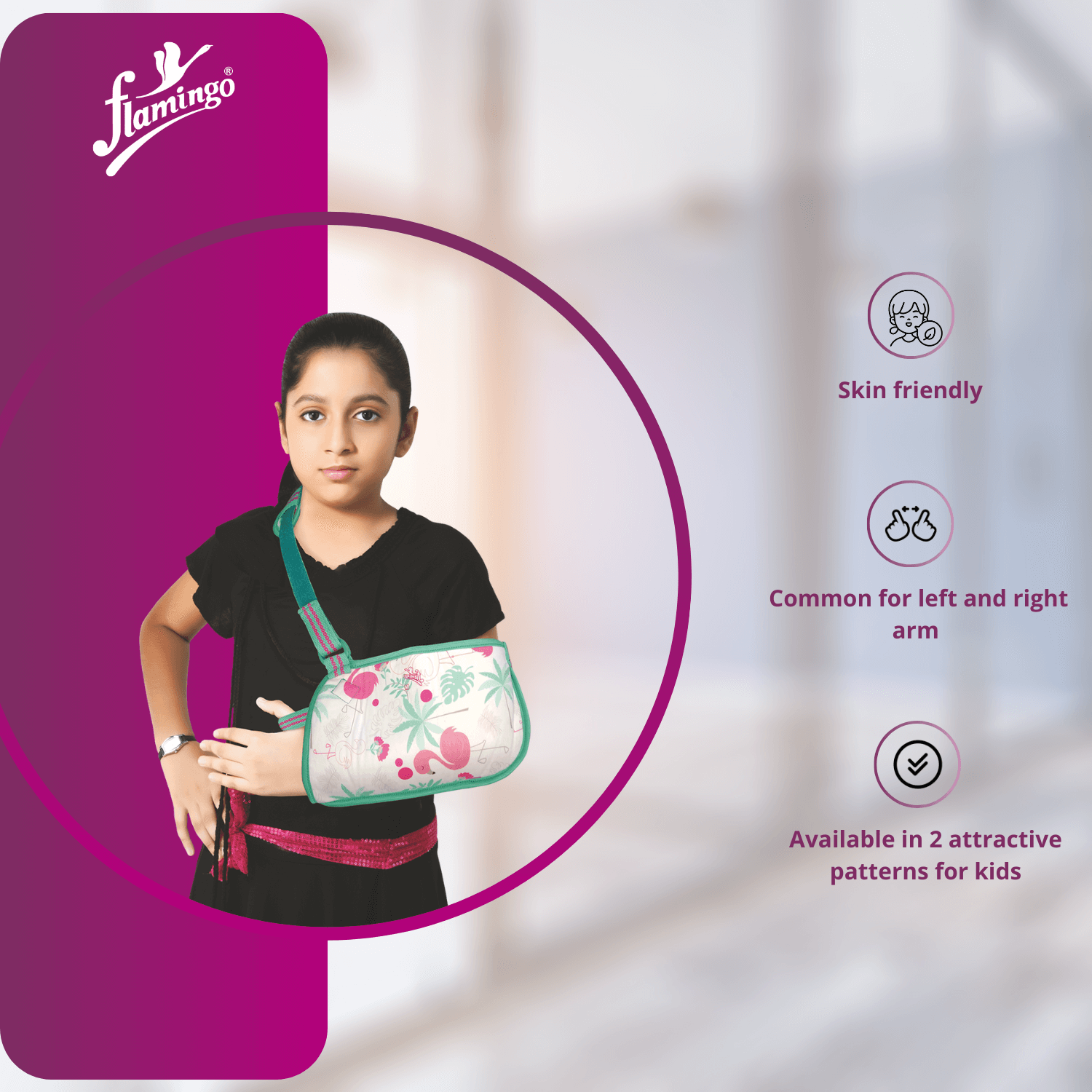 Flamingo Pediatric Arm Sling
Pediatric Arm Support
Arm Fracture Sling for Children
Elbow Dislocation Sling
Foam Padded Pediatric Sling
