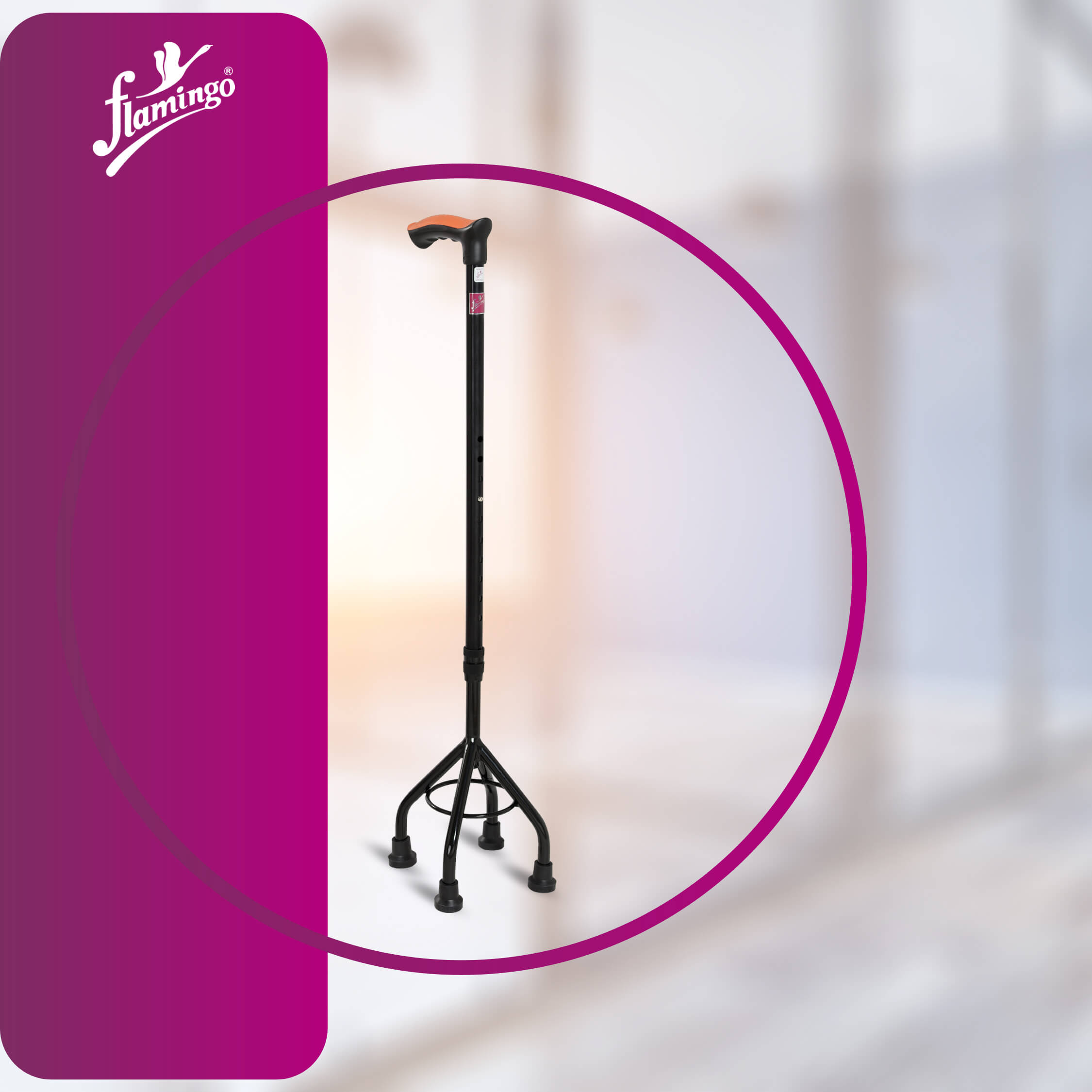 Quadripod walking stick
Walking stick for stability
Height adjustable cane
Ergonomic handle walking stick
Metal base walking stick
Rubber bottom walking stick
Walking aid with quad base
