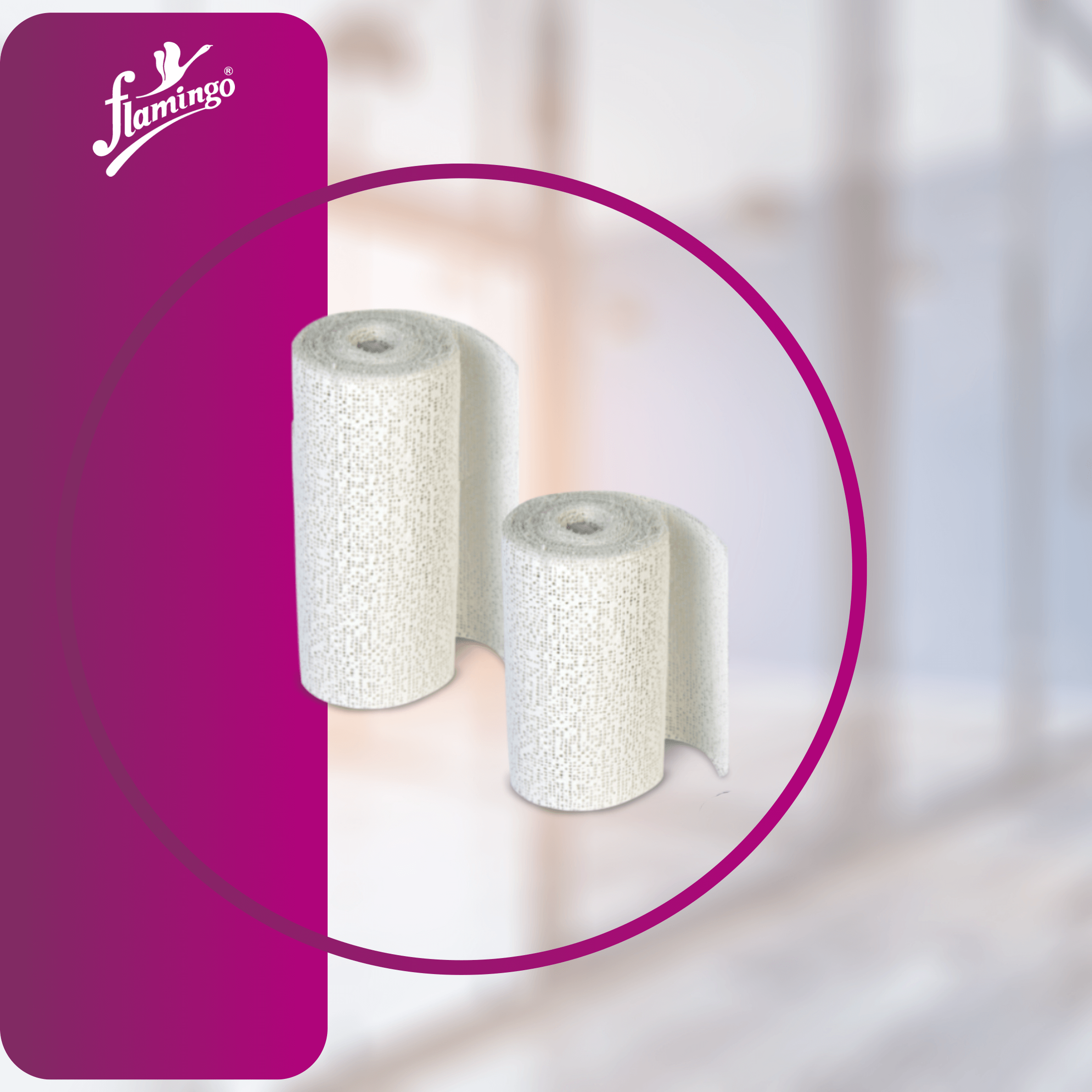 Flami Pop, post-fracture bandage, post-surgery bandage, casting bandage, immobilization bandage, orthotic fabrication bandage, prosthetic bandage, medical bandage, flexible bandage.
