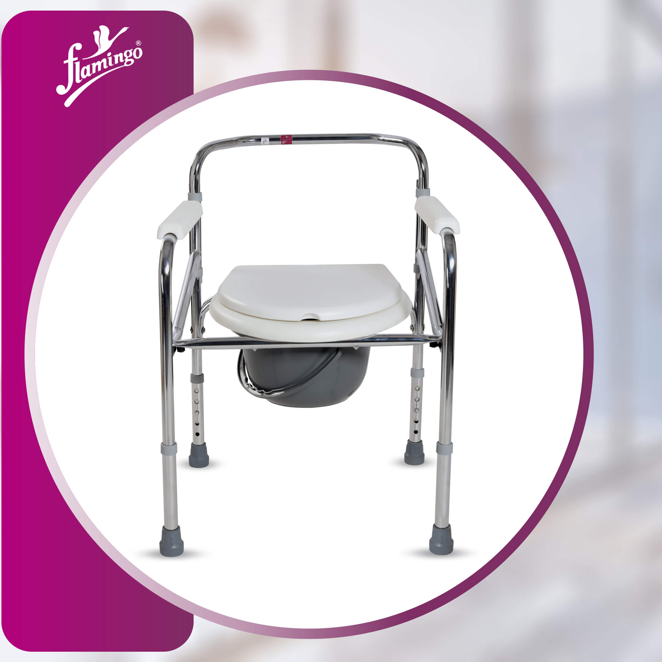 Classic commode chair
Commode chair with backrest
Height adjustable commode chair
Removable bucket commode
Durable commode chair
Comfortable commode chair
Anti-slip commode chair
