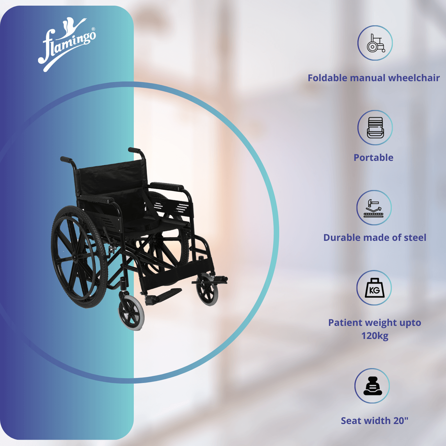 Heavy duty wheelchair
Steel frame wheelchair
Ergonomic wheelchair seat
Adjustable footrests wheelchair
Foldable wheelchair
Wheelchair for mobility
Removable footrest wheelchair
