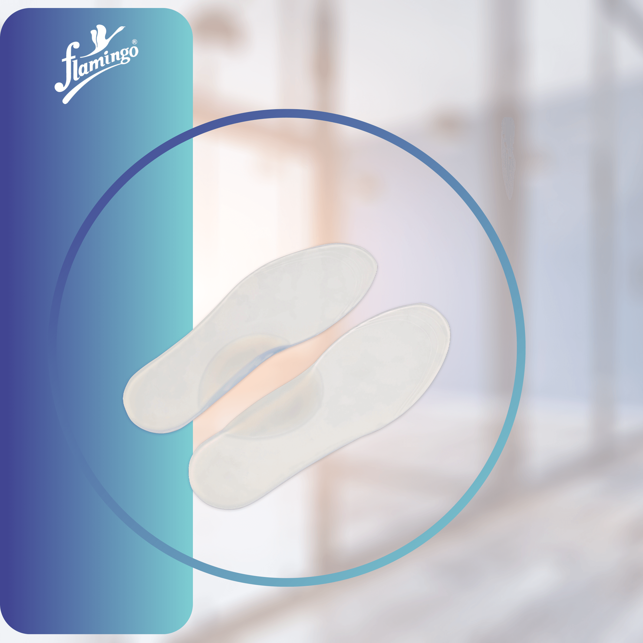 Flamingo Premium Silicone Medial Arch Insoles, flatfoot insoles, arch support insoles, silicone arch support, foot alignment insoles, ankle support insoles, customizable insoles.