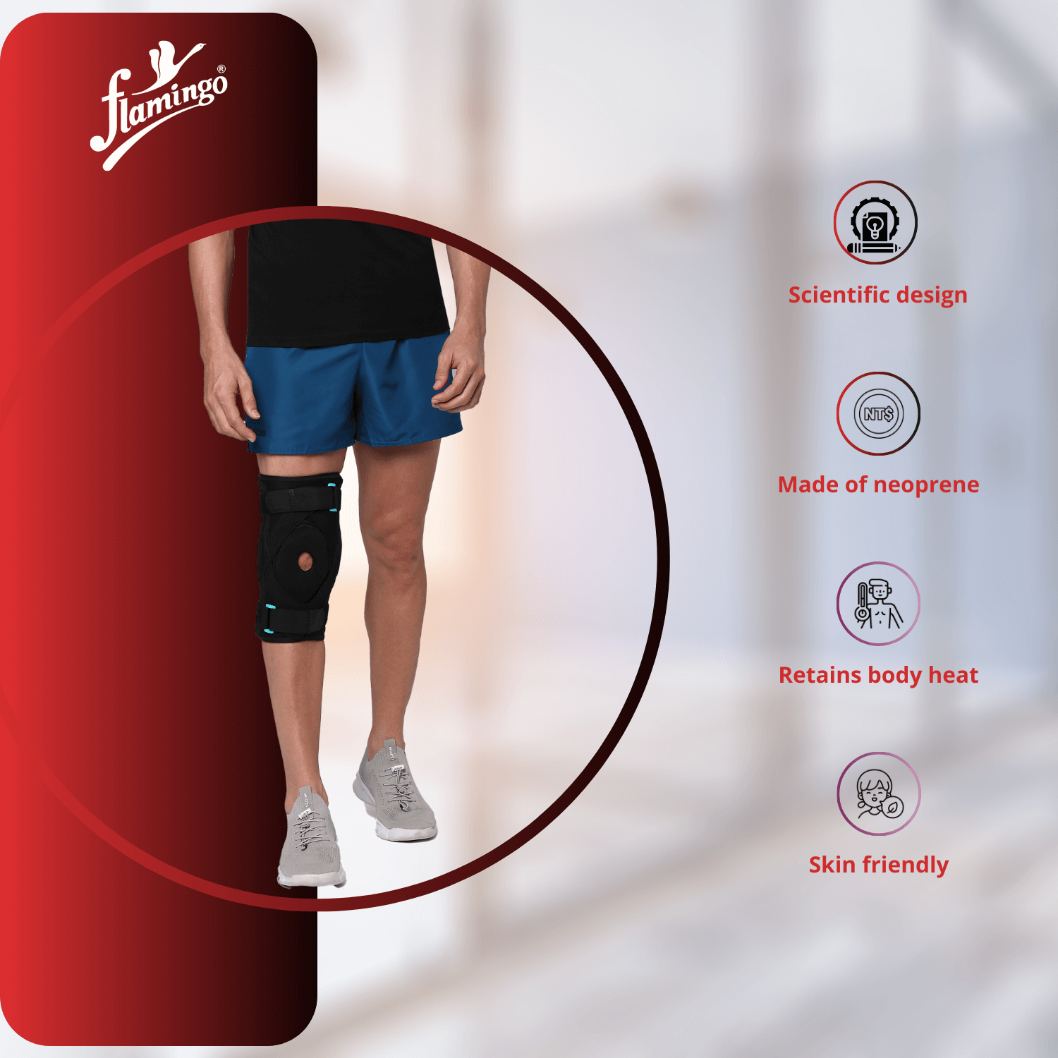 Flamingo Neoprene Osteo-Arthritis Knee Support
Osteo-Arthritis Knee Brace
Knee Deformity Support
Neoprene Knee Support
Patellar Cushion Knee Support
