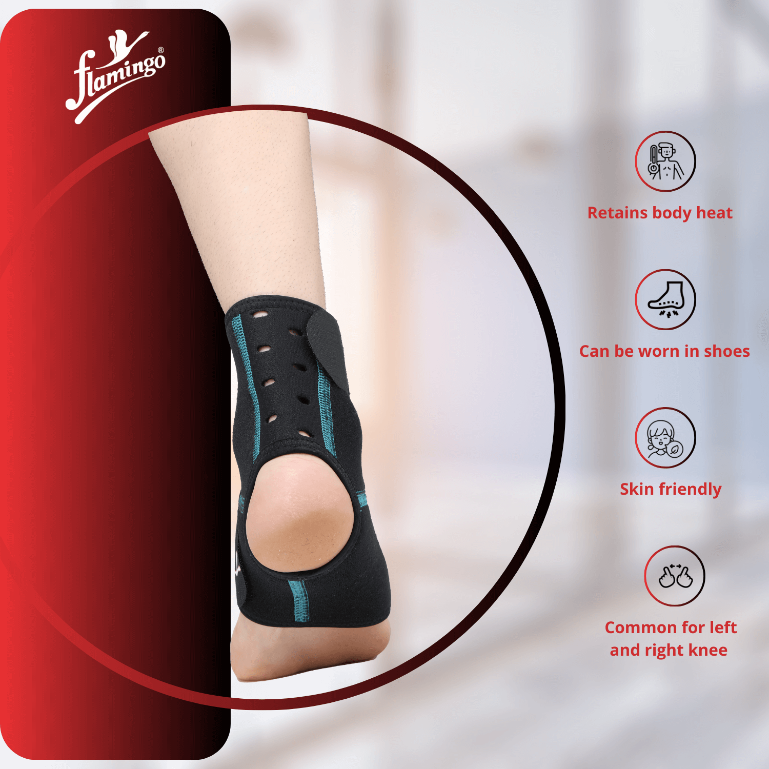 Flamingo Neoprene Ankle Wrap
Ankle Wrap for Sprains
Neoprene Ankle Brace
Compression Wrap for Ankle
Breathable Ankle Support
Support for Arthritis and Sprains
