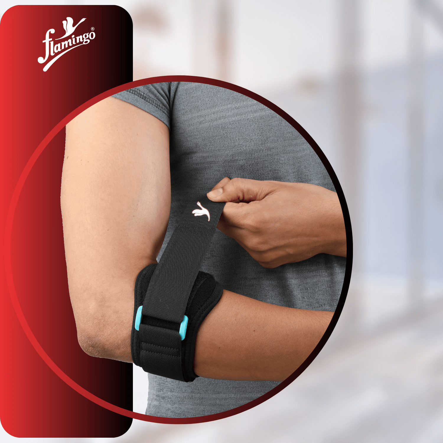 Flamingo Neoprene Tennis Elbow Support, tennis elbow relief, golfer's elbow brace, elbow compression support, elbow pain relief, adjustable elbow brace.
