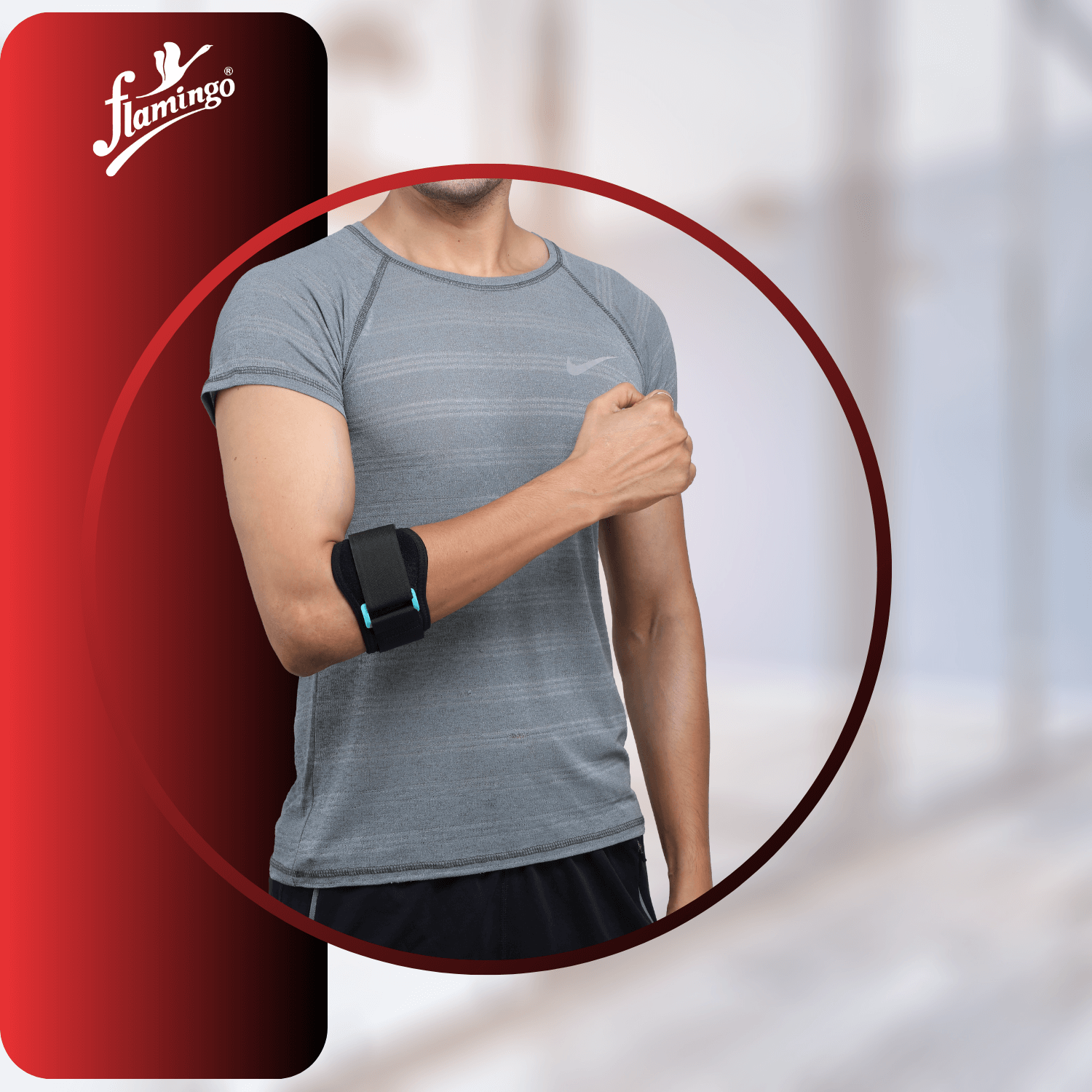 Flamingo Neoprene Tennis Elbow Support, tennis elbow relief, golfer's elbow brace, elbow compression support, elbow pain relief, adjustable elbow brace.
