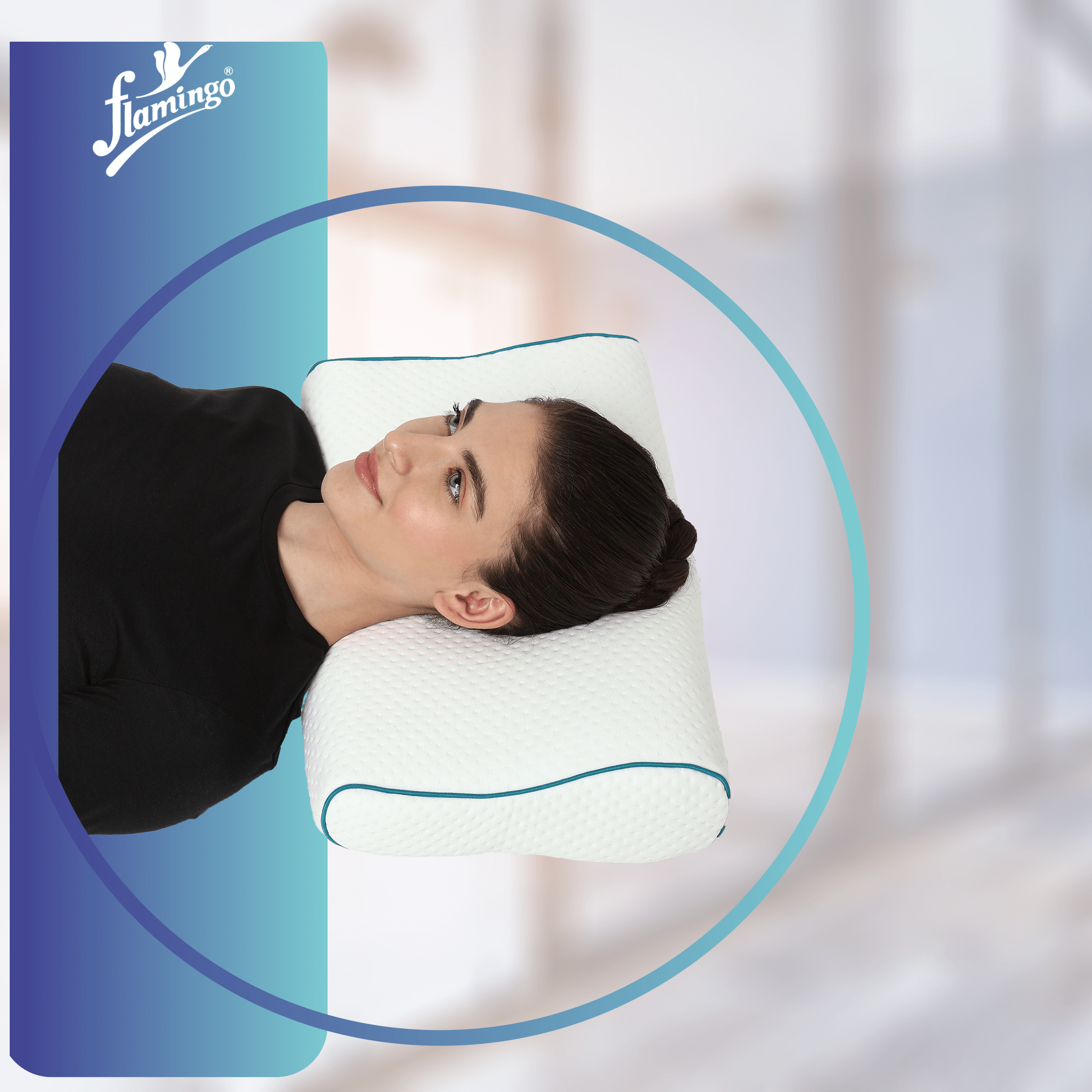 Flamingo Premium Memory Foam Pillow, memory foam pillow, cervical support pillow, neck pain relief pillow, postural pain pillow, muscle spasm pillow, ergonomic pillow.