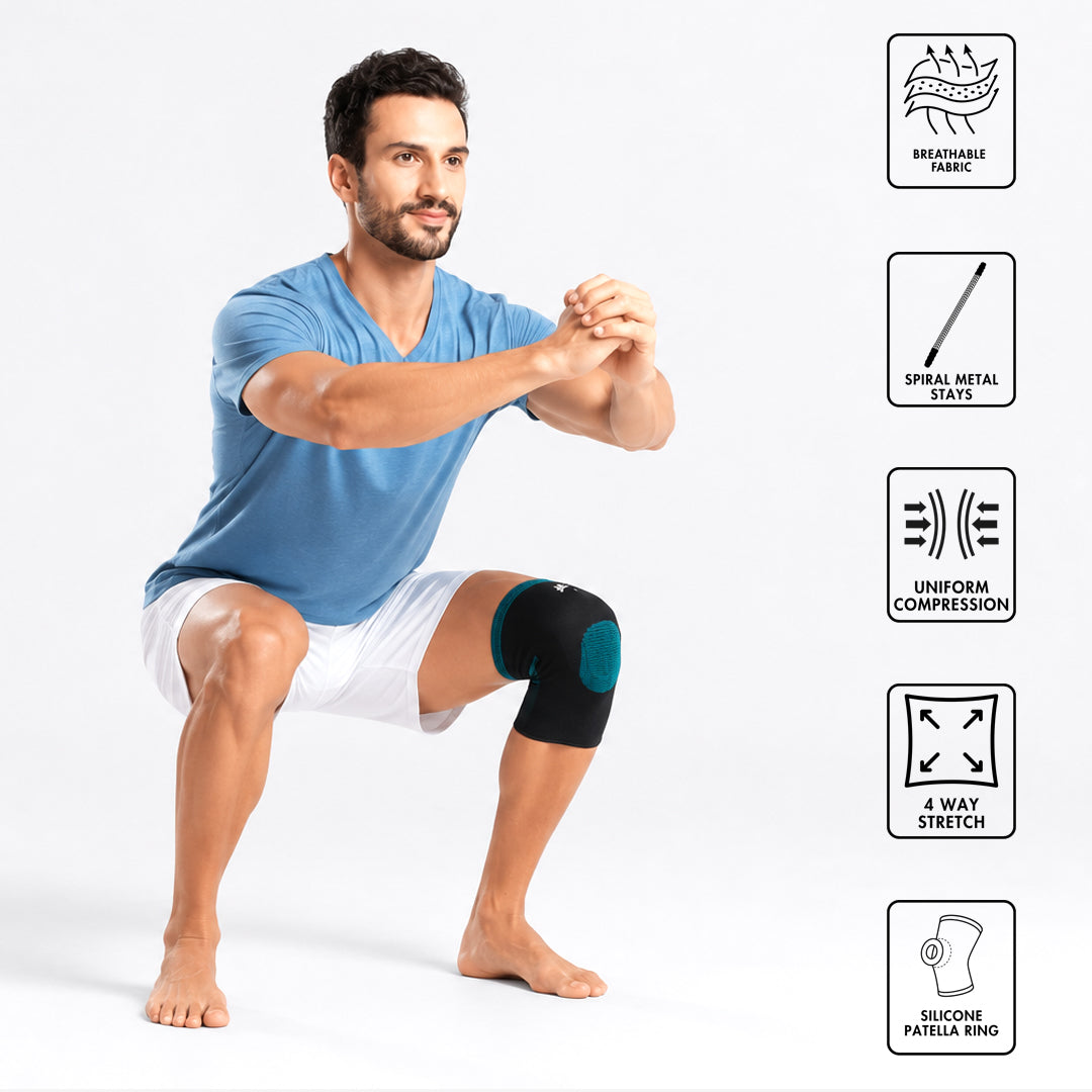 Premium Flexi Hinged Knee Sleeve(With Silicone Patella Ring)
