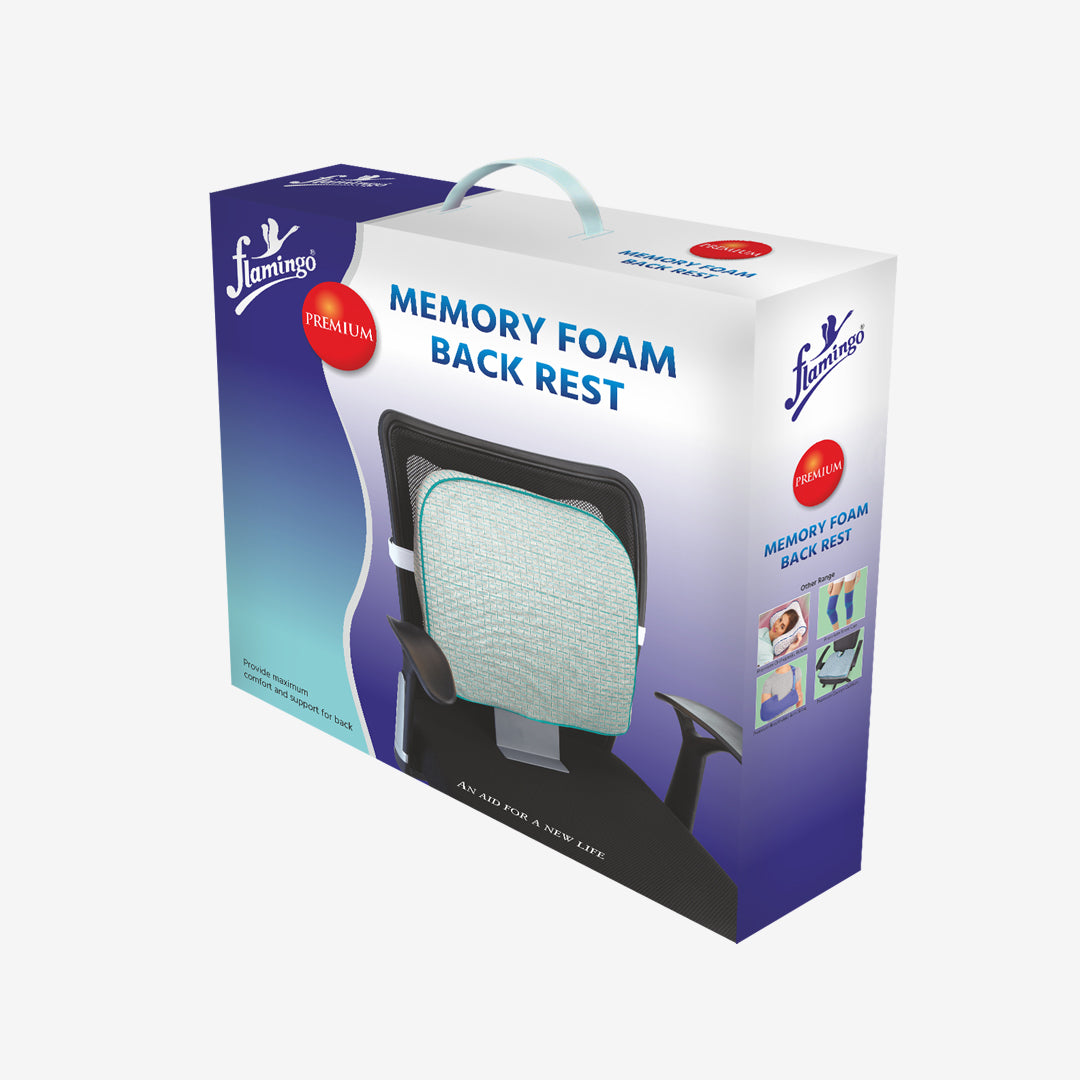 Premium Memory Foam Back Rest (With Height Adjustable Stand)
