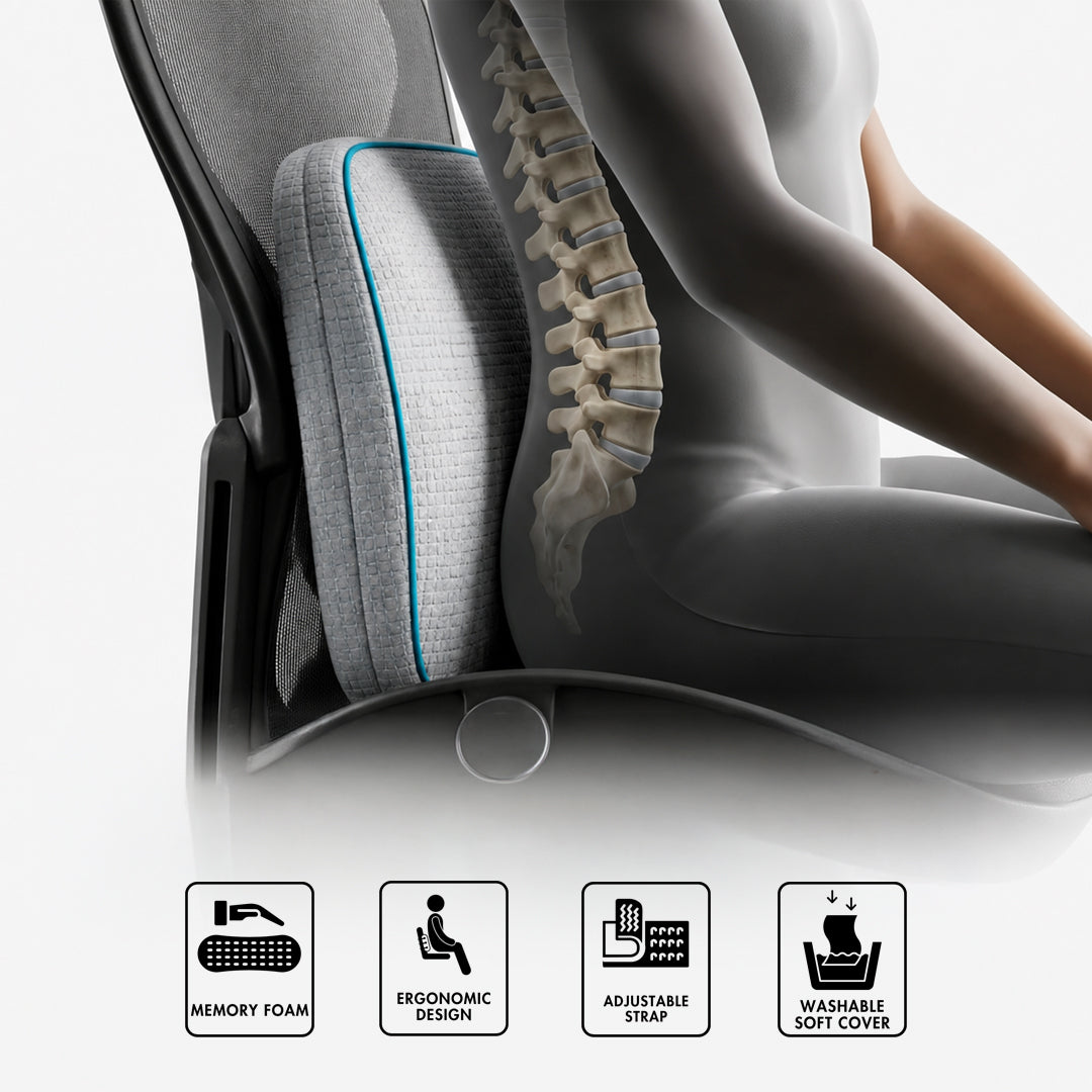 Premium Memory Foam Back Rest (Without Stand)