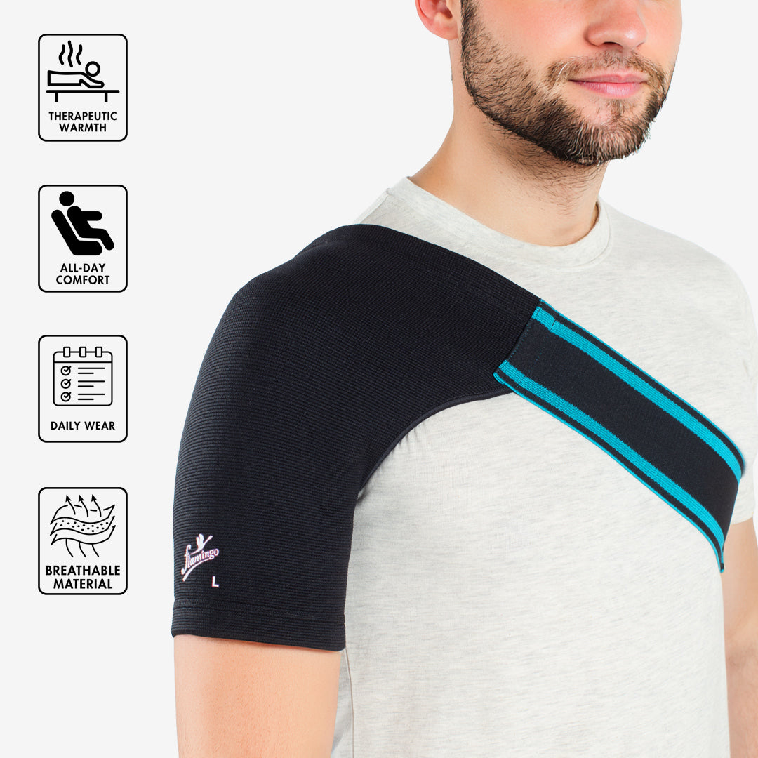 Flamingo Shoulder Support, shoulder brace, rotator cuff support, post-surgery shoulder support, shoulder instability relief.