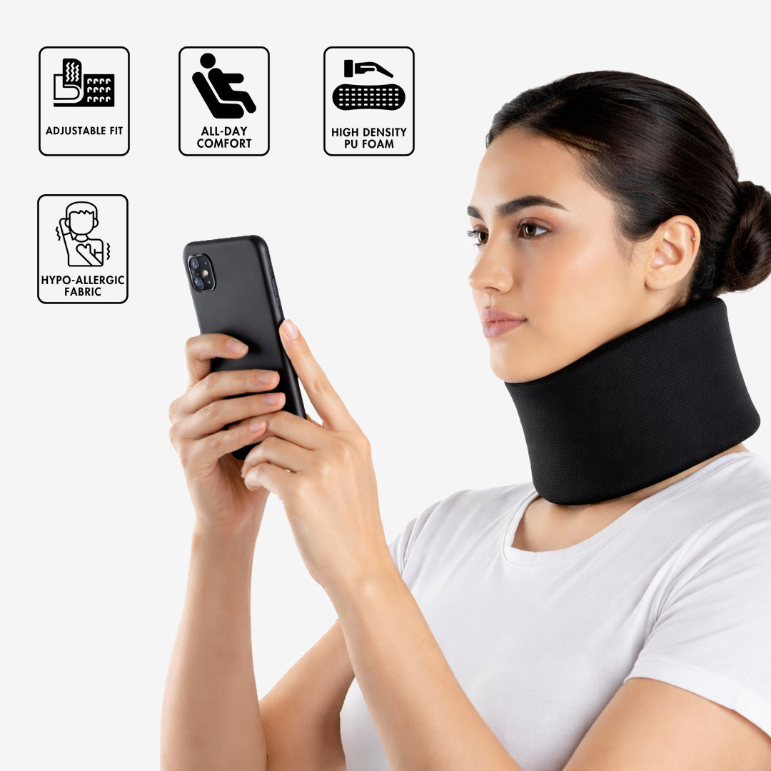 Flamingo Soft Collar, neck support, cervical spondylitis relief, arthritis neck collar, soft foam collar, posture support.
